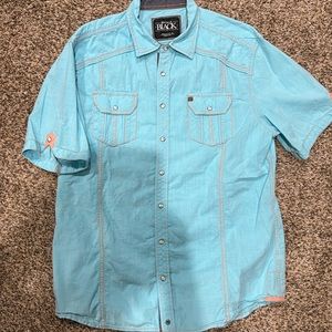 BKE Men’s short Sleeve Snap Button Western Style Shirt Size XL